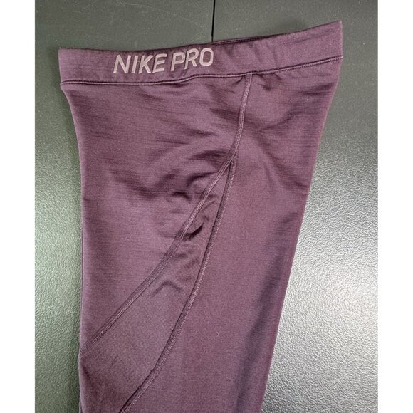Nike Pro Hyperwarm‎ Leggings Women's Small Eggplant Gym Compression - Picture 4 of 10